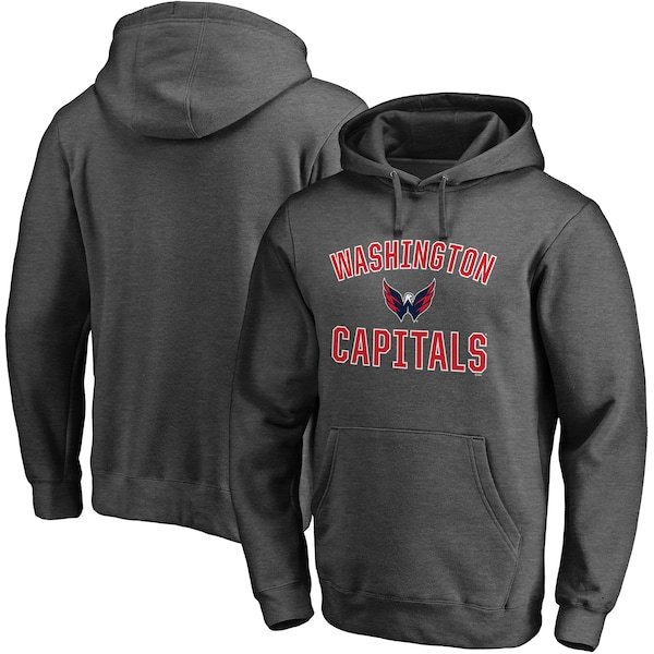 Washington Capitals Fanatics Branded Victory Arch Pullover Hoodie - Heathered Charcoal