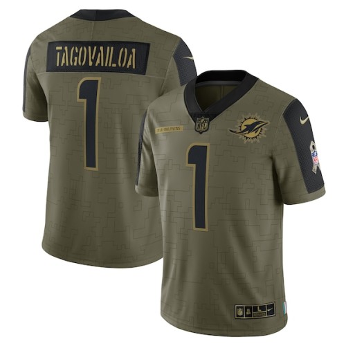 Tua Tagovailoa Miami Dolphins Nike 2021 Salute To Service Limited Player Jersey - Olive