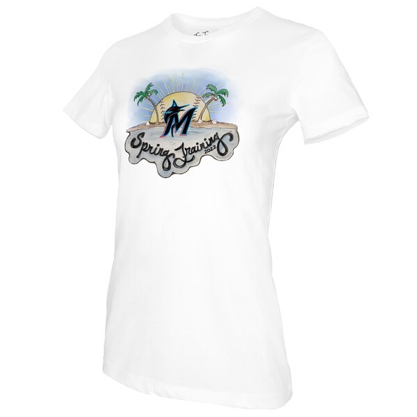 Miami Marlins Tiny Turnip Women's 2022 Spring Training T-Shirt - White