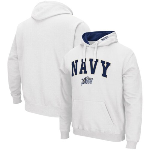 Navy Midshipmen Colosseum Arch & Logo 3.0 Pullover Hoodie - White