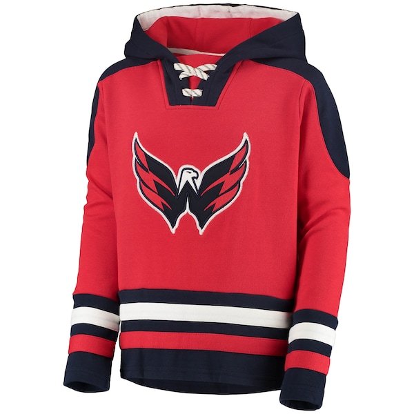 Washington Capitals Youth Ageless Must-Have Lace-Up Pullover Hoodie - Red