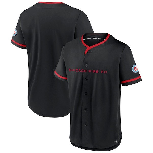 Chicago Fire Fanatics Branded Ultimate Player Baseball Jersey - Black/Red