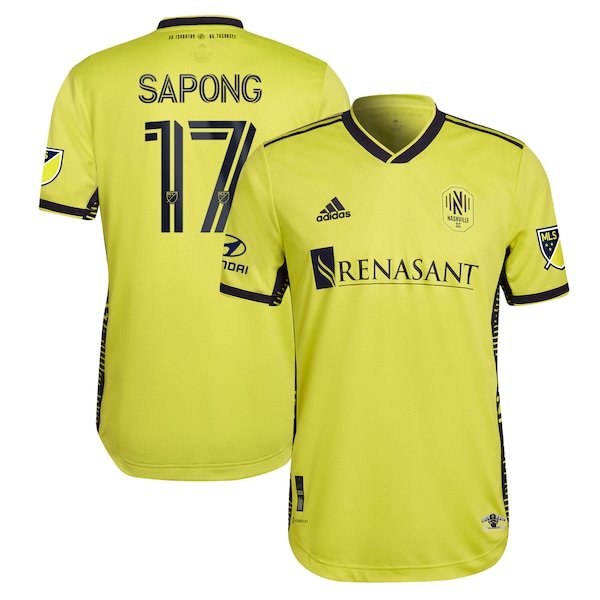 C.J. Sapong Nashville SC adidas 2022 The Homecoming Kit Authentic Player Jersey - Yellow