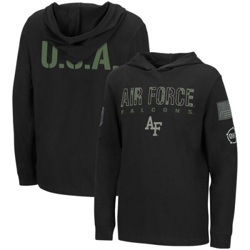 Air Force Falcons Colosseum Youth OHT Military Appreciation Tango Long Sleeve Hoodie T-Shirt - Black