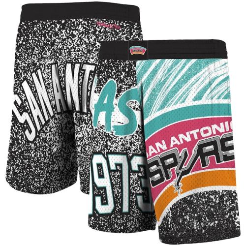 San Antonio Spurs Mitchell & Ness Hardwood Classics Jumbotron Sublimated Shorts - Black