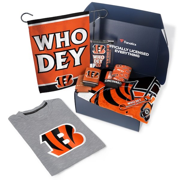 Cincinnati Bengals Fanatics Pack Tailgate Game Day Essentials T-Shirt Gift Box - $107+ Value