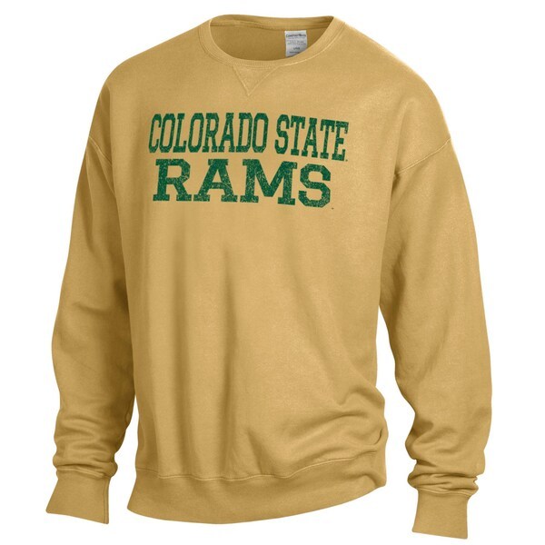 Colorado State Rams ComfortWash Garment Dyed Fleece Crewneck Pullover Sweatshirt - Gold