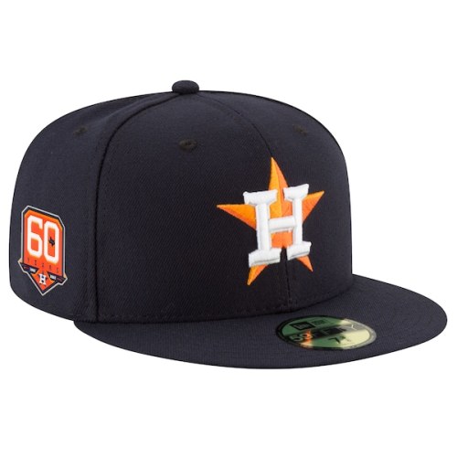 Houston Astros New Era Home 60th Anniversary Authentic Collection On-Field 59FIFTY Fitted Hat - Navy