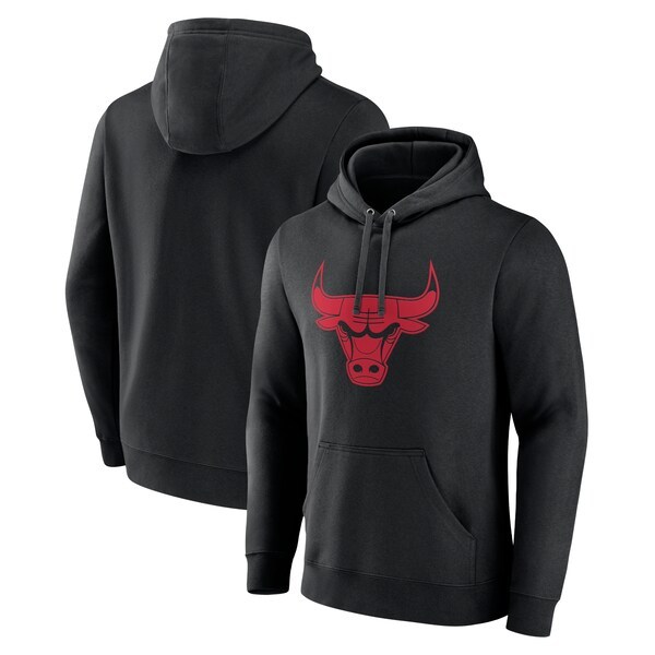 Chicago Bulls Fanatics Branded Taylor Team Logo Pullover Hoodie - Black