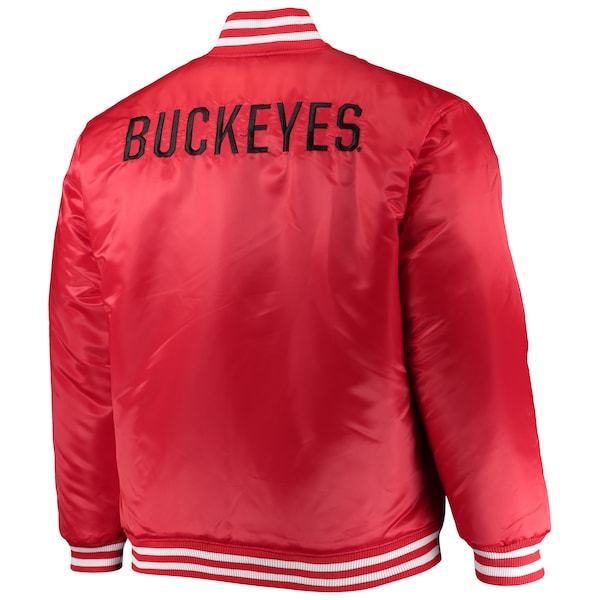 Ohio State Buckeyes Big & Tall Reversible Satin Full-Zip Jacket - Scarlet/Black