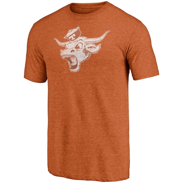 Texas Longhorns Fanatics Branded Throwback Logo Tri-Blend T-Shirt - Heathered Texas Orange