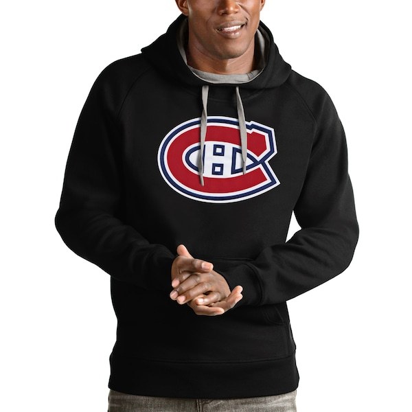 Montreal Canadiens Antigua Logo Victory Pullover Hoodie - Black