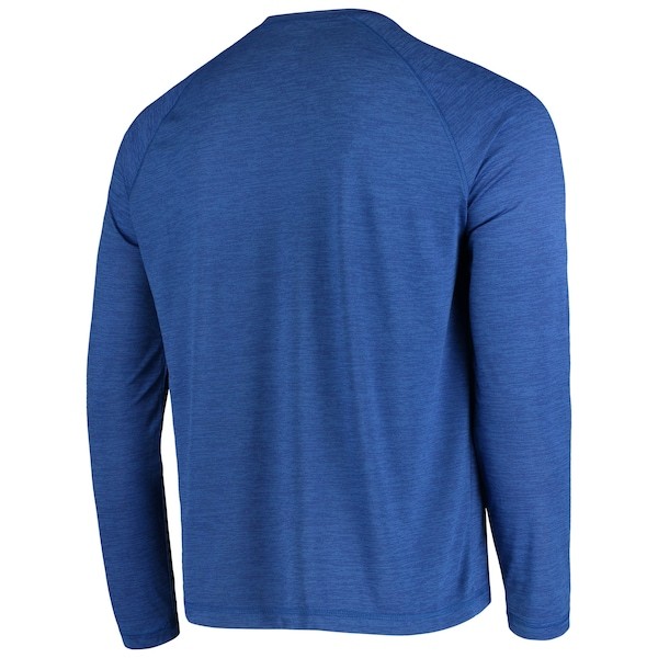 San Jose Earthquakes Fanatics Branded Iconic Striated Baseline Long Sleeve Raglan T-Shirt - Heathered Blue