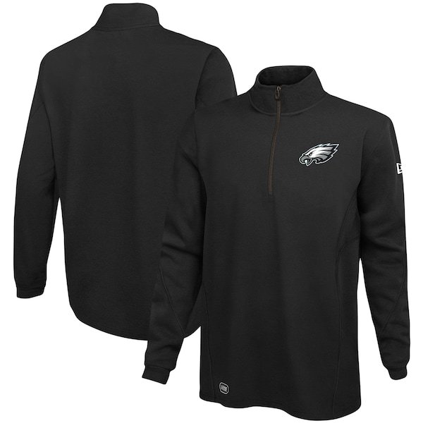 Philadelphia Eagles New Era Combine Authentic Overcome Quarter-Zip Jacket - Black