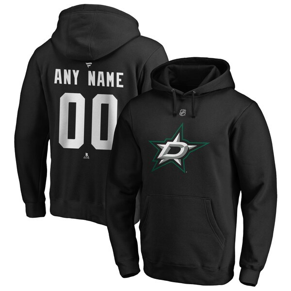 Dallas Stars Fanatics Branded Authentic Personalized Name & Number Pullover Hoodie - Black