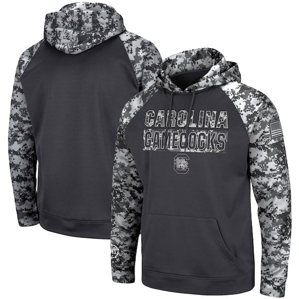 South Carolina Gamecocks Colosseum OHT Military Appreciation Digital Camo Pullover Hoodie - Charcoal