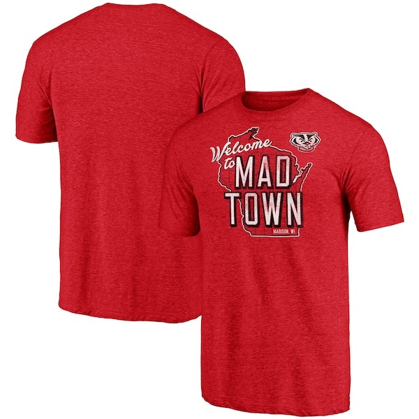 Wisconsin Badgers Fanatics Branded Hometown Tri-Blend T-Shirt - Heathered Red