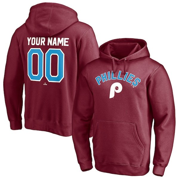 Philadelphia Phillies Fanatics Branded Cooperstown Winning Streak Alternate Personalized Name & Number Pullover Hoodie - Burgundy