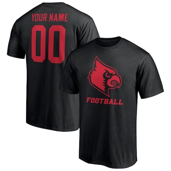 Louisville Cardinals Fanatics Branded Personalized Any Name & Number One Color T-Shirt - Black