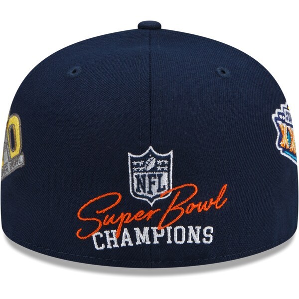 Denver Broncos New Era 3x Super Bowl Champions Count The Rings 59FIFTY Fitted Hat - Navy