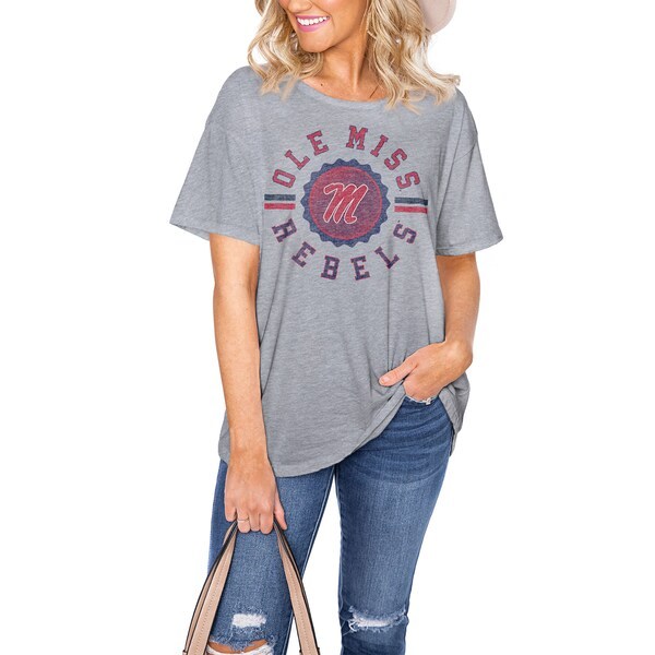 Ole Miss Rebels Women's Fan Zone Easy T-Shirt - Gray