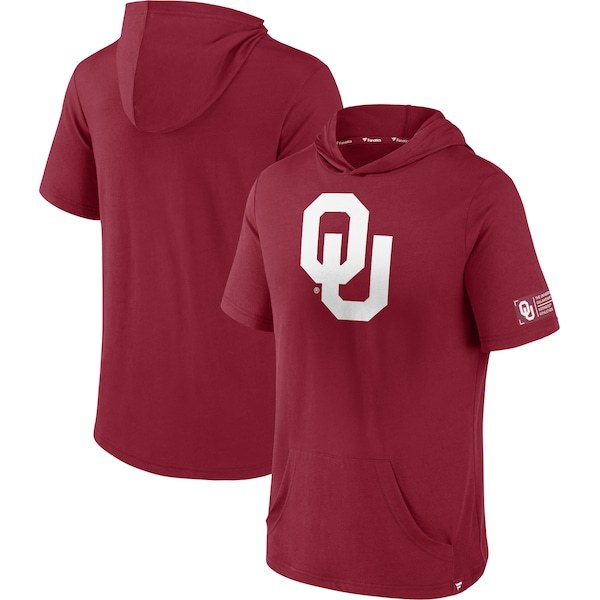Oklahoma Sooners Fanatics Branded Approach Run Pullover Short Sleeve Hoodie - Crimson