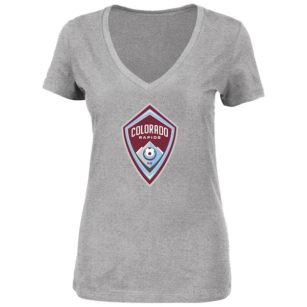 Colorado Rapids Majestic Women's Plus Size Primary V-Neck T-Shirt - Heathered Gray