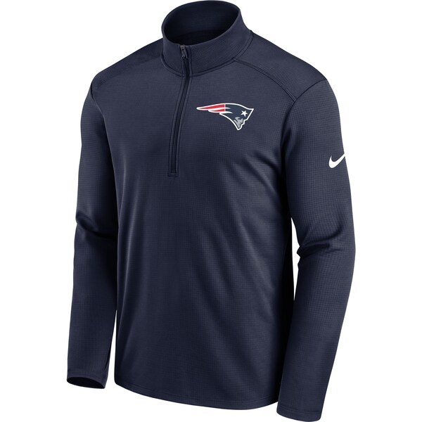 New England Patriots Nike Pacer Performance Quarter-Zip Jacket - Navy