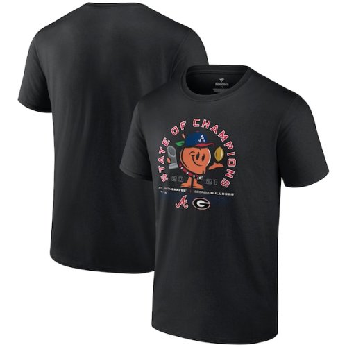 Georgia Bulldogs x Atlanta Braves Fanatics Branded 2021 State of Champions Peach T-Shirt - Black