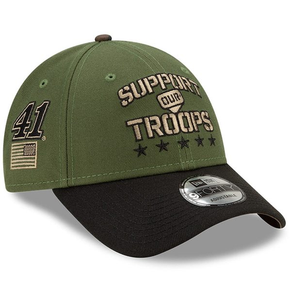 Cole Custer New Era 9FORTY Support Our Troops Adjustable Hat - Green/Black