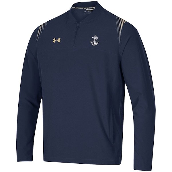 Navy Midshipmen Under Armour 2021 Sideline Motivate Quarter-Zip Top - Navy