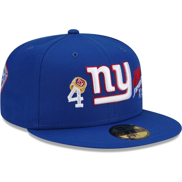 New York Giants New Era 4x Super Bowl Champions Count The Rings 59FIFTY Fitted Hat - Royal