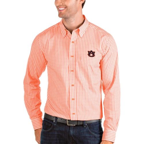 Auburn Tigers Antigua Structure Woven Button-Up Long Sleeve Shirt - Orange