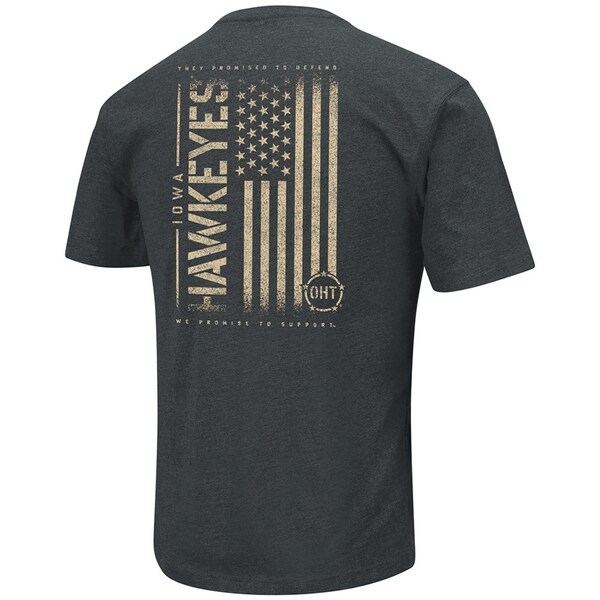 Iowa Hawkeyes Colosseum OHT Military Appreciation Flag 2.0 T-Shirt - Heathered Black