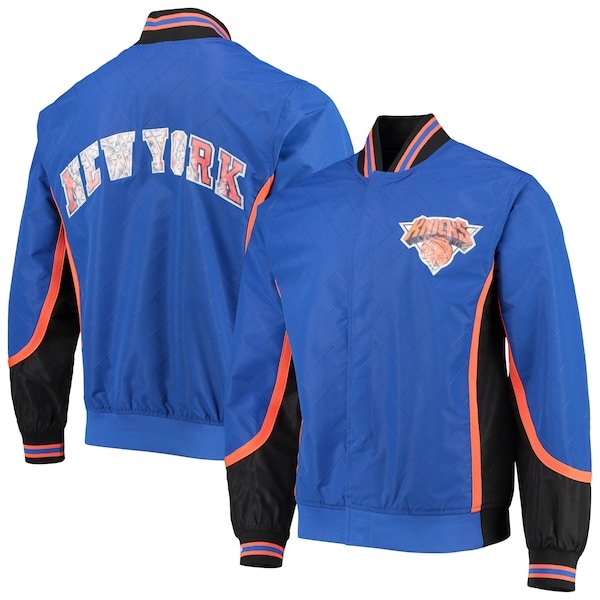 New York Knicks Mitchell & Ness Hardwood Classics 75th Anniversary Authentic Warmup Full-Snap Jacket - Blue