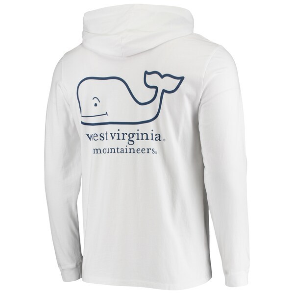 West Virginia Mountaineers Vineyard Vines Campus 2.0 Long Sleeve Hoodie T-Shirt - White