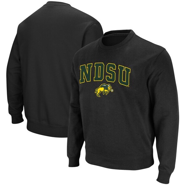 NDSU Bison Colosseum Arch & Logo Tackle Twill Pullover Sweatshirt - Black