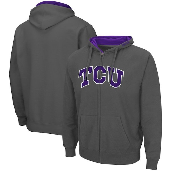 TCU Horned Frogs Colosseum Arch & Logo 3.0 Full-Zip Hoodie - Charcoal
