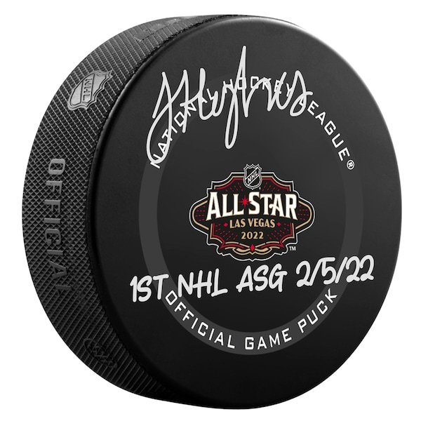 Jack Hughes New Jersey Devils Fanatics Authentic Autographed 2022 NHL All-Star Game Official Game Puck with "1st NHL ASG 2/5/22" Inscription