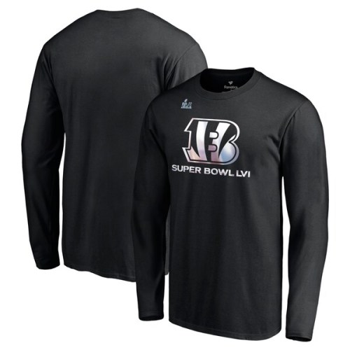 Cincinnati Bengals Fanatics Branded Super Bowl LVI Bound Iridescent Long Sleeve T-Shirt - Black