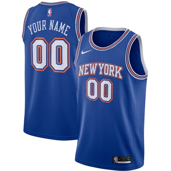 New York Knicks Nike 2019/20 Custom Swingman Jersey Blue - Statement Edition