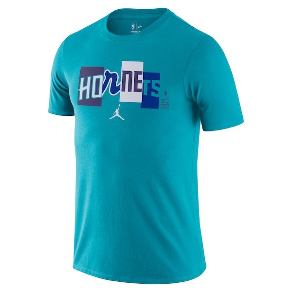 Charlotte Hornets Jordan Brand 2021/22 City Edition Essential Wordmark Collage T-Shirt - Teal