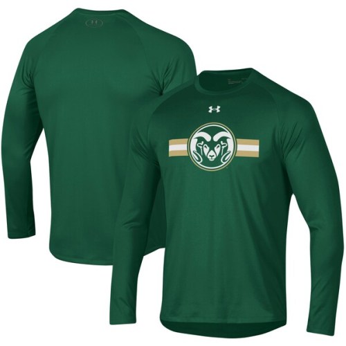Colorado State Rams Under Armour Logo Stripe Performance Raglan Long Sleeve T-Shirt - Green