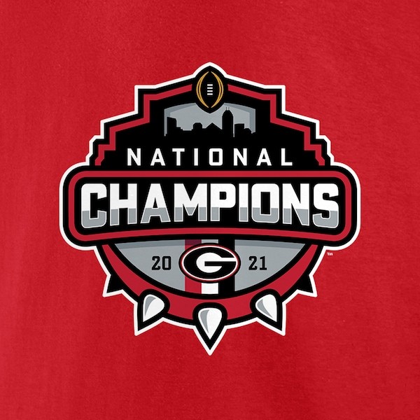 Georgia Bulldogs Fanatics Branded College Football Playoff 2021 National Champions Official Logo T-Shirt - Red