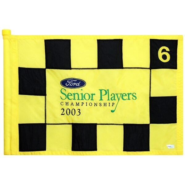 PGA TOUR Fanatics Authentic Event-Used #6 Yellow Pin Flag from SENIOR PLAYERS Championship on July 10th to 13th, 2003