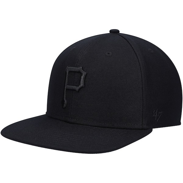 Pittsburgh Pirates '47 Black on Black Captain Snapback Hat