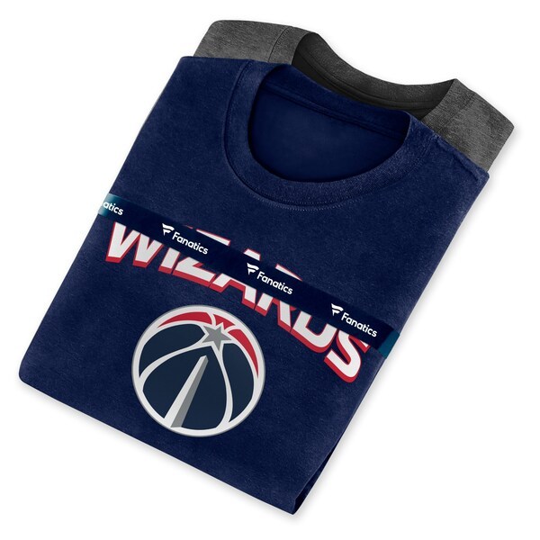 Washington Wizards Fanatics Branded T-Shirt Combo Set - Navy/Heathered Charcoal