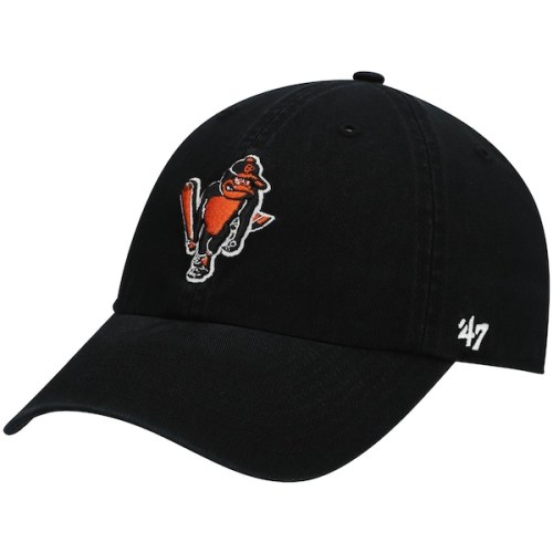 Baltimore Orioles '47 Logo Cooperstown Collection Clean Up Adjustable Hat - Black