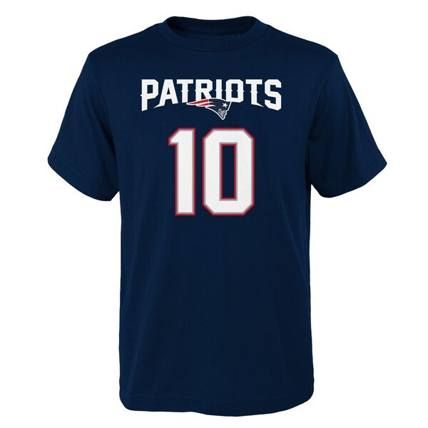 Mac Jones New England Patriots Youth Mainliner Name & Number T-Shirt - Navy