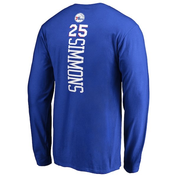 Ben Simmons Philadelphia 76ers Fanatics Branded Backer Name & Number Long Sleeve T-Shirt - Royal